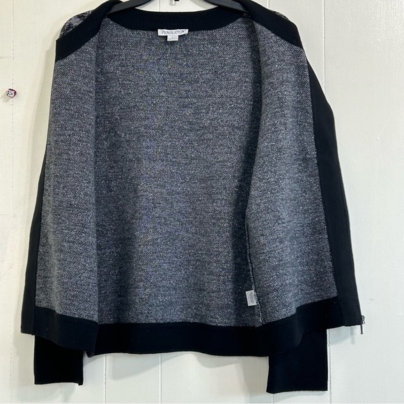 PENDLETON Women Black Gray Metallic Sweater Merino Lambs Wool Sweater Size Large - Picture 5 of 12